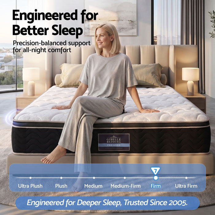 Giselle 35cm Queen Mattress Firm with Copper Memory Foam and Edge Support