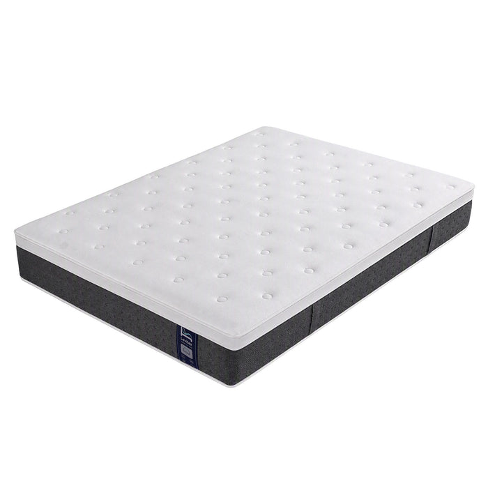 Levitex Double Mattress Lumbar Support, 5-Zone Pocket Springs & 2-Row Hardened Edges for Deep Sleep, Cooling Gel Memory & Egg-Crate Foam