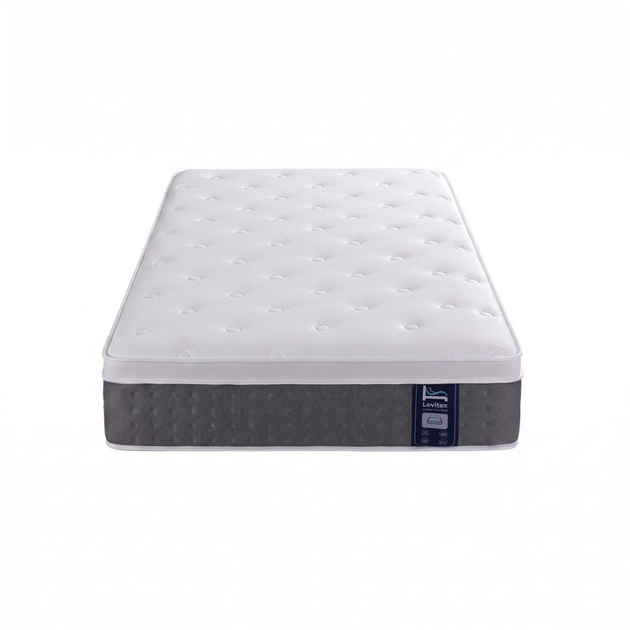 Levitex King Single Mattress Lumbar Support, 5-Zone Pocket Springs & 2-Row Hardened Edges for Deep Sleep, Cooling Gel Memory & Egg-Crate Foam