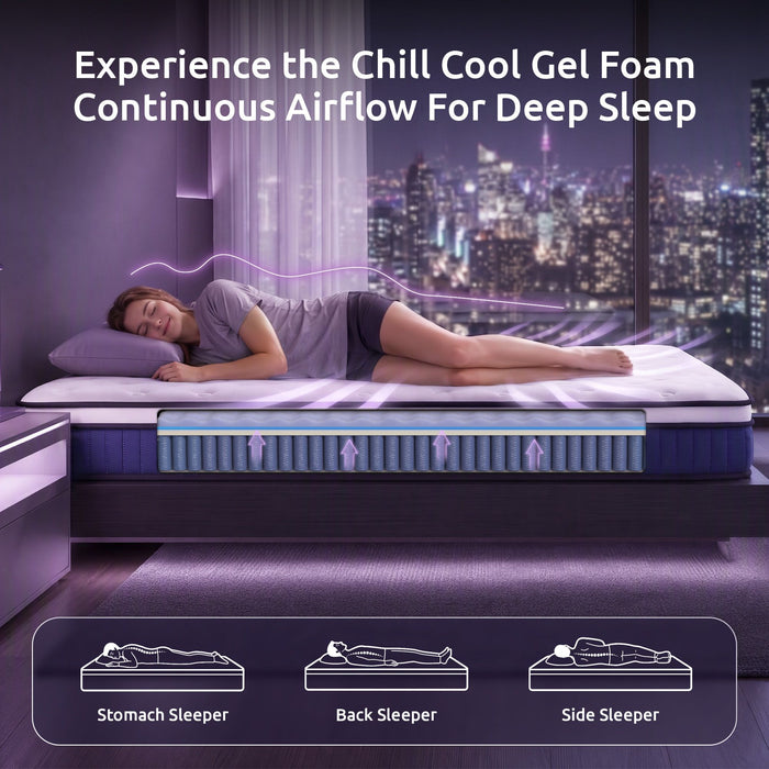 Levitex King Single Mattress 23CM With Pocket Spring & Cooling Gel Foam, Medium-Firm Full-Body Support, Mattresses In A Box