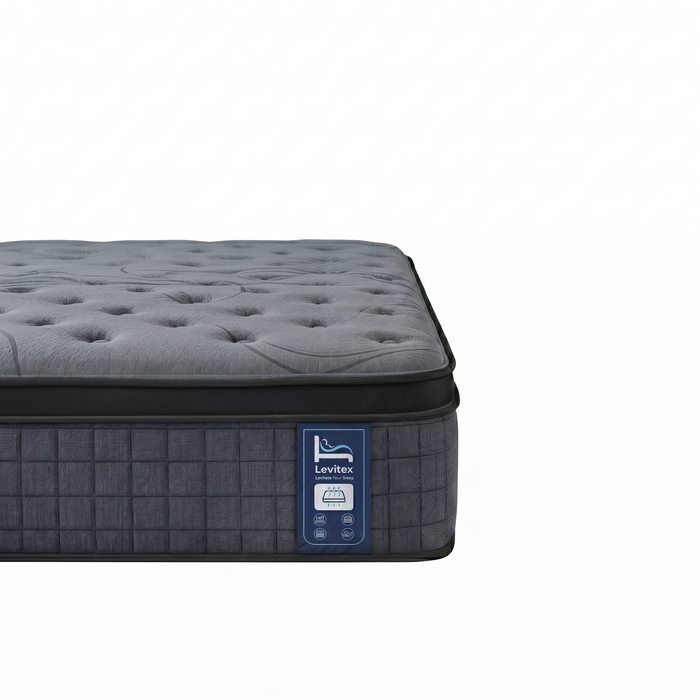 Levitex 33 cm Mattress 8.0 Extra Firm 7-Zone Pocket Spring Mattress with Dual-Row Edge Support & Breathable Knit Cover King