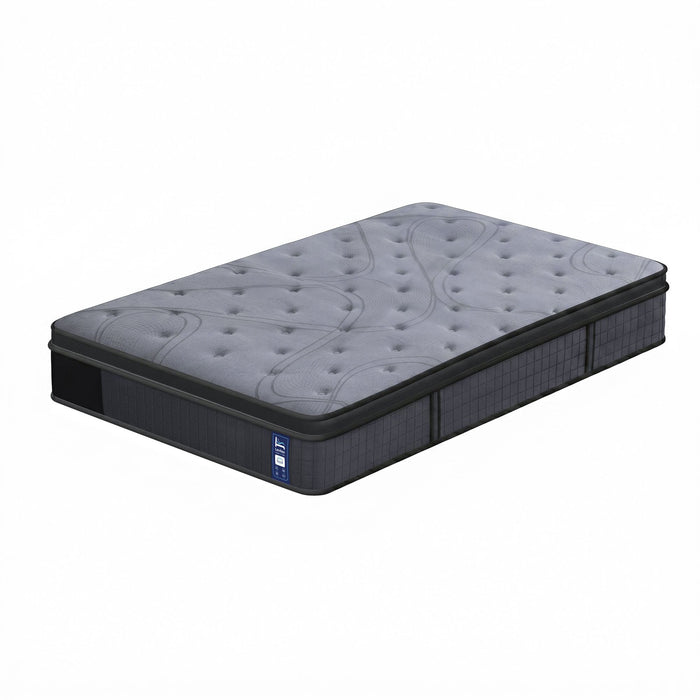 Levitex 33 cm Mattress 8.0 Extra Firm 7-Zone Pocket Spring Mattress with Dual-Row Edge Support & Breathable Knit Cover Single