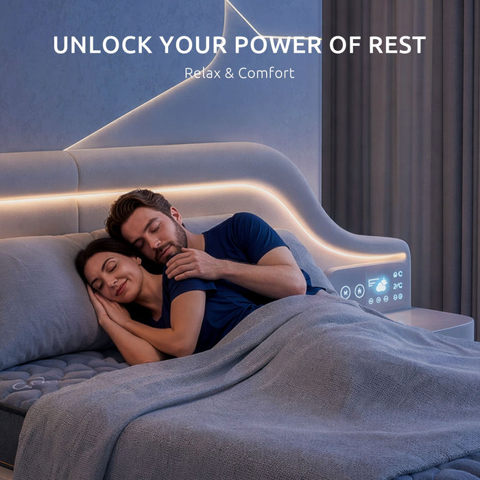Levitex Double Mattress 25 cm Hybrid Pocket Spring with 4cm Egg Crate Foam for Deep Sleep Bamboo Charcoal Fabric