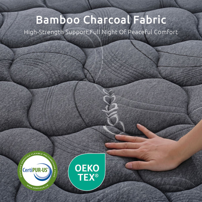 Levitex King Single Mattress 25 cm Hybrid Pocket Spring with 4cm Egg Crate Foam for Deep Sleep Bamboo Charcoal Fabric