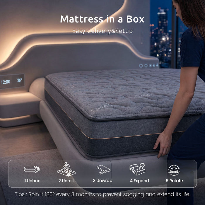 Levitex King Single Mattress 25 cm Hybrid Pocket Spring with 4cm Egg Crate Foam for Deep Sleep Bamboo Charcoal Fabric