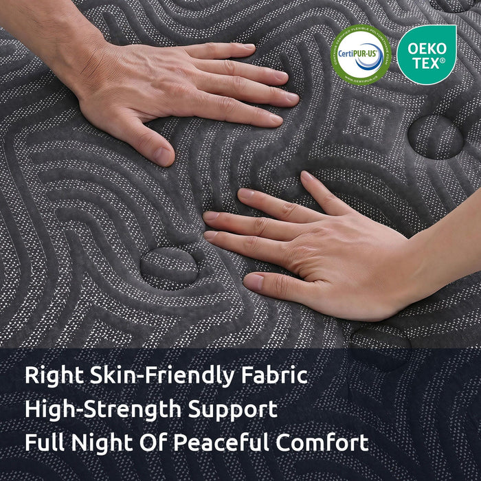 Levitex 34 cm Pocket Spring Mattress with Reinforced Edge Support & 5-Zone Pressure Relief Breathable Gel Memory Foam Hybrid Mattress for Back Pain Double