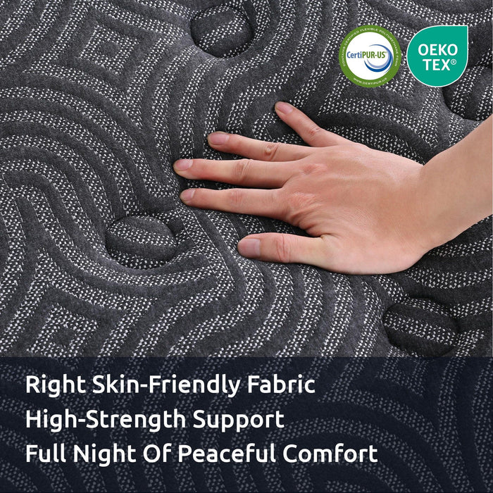 Levitex 34 cm Pocket Spring Mattress with Reinforced Edge Support & 5-Zone Pressure Relief Breathable Gel Memory Foam Hybrid Mattress for Back Pain Single