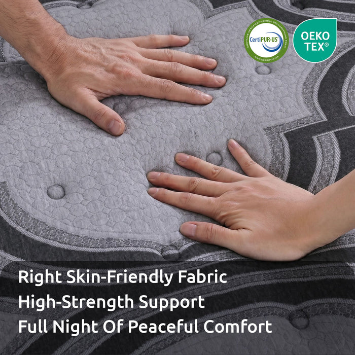 Levitex 5-Zone Pocket Spring Mattress with Latex & Memory Foam 7.5 Firm Hybrid Mattress for Extra Lumbar & Shoulder Support 34 cm Thickness King