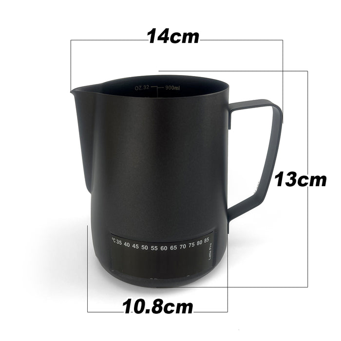 Latte Stainless Steel Pro Milk Frothing Pitcher Jug With Integrated Double side Large liquid crystal temperature display 4 Colors