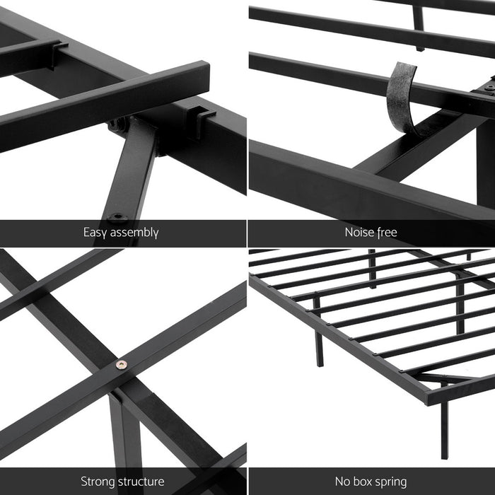 Artiss Double Bed Frame,Floating Metal Bed Frame with Smart LED Lights - Sturdy Metal Platform Bed Base, Silent Design, Tool-Free Assembly, 300KG Capacity for Home/Hotel/Master Bedroom