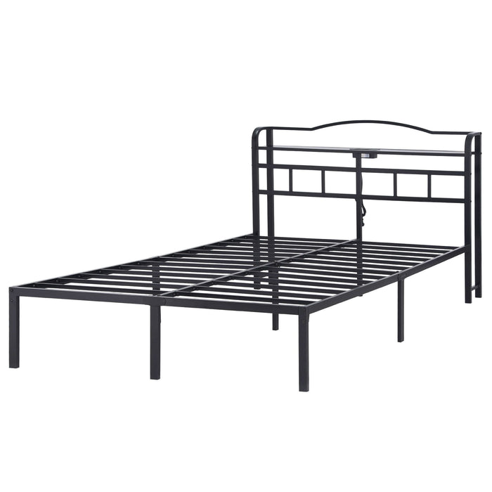 Artiss Bed Frame Queen Size with Charging Station WAVE