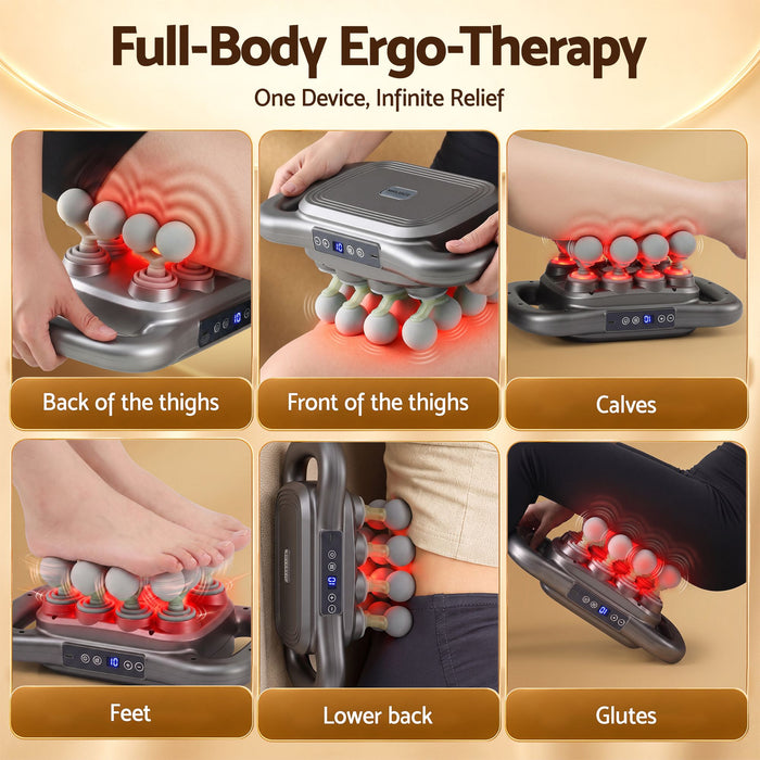 Everfit Deep Tissue Massager 16 Heads with 20 Intensities Deep Percussion Massage Gun Rechargeable