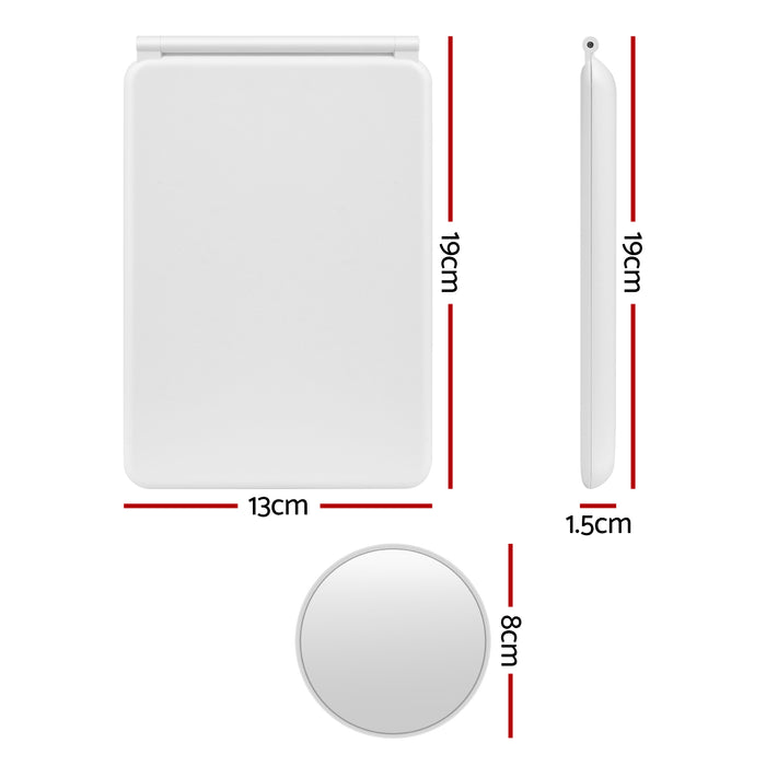 Embellir Portable Travel Makeup Mirror Rechargeable Makeup Mirror with Lights 10x Magnifier White
