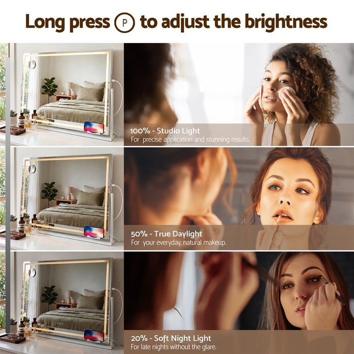 Embellir 100x70cm Makeup Mirror 360 degree Rotatable Vanity Mirror 10x magnifing