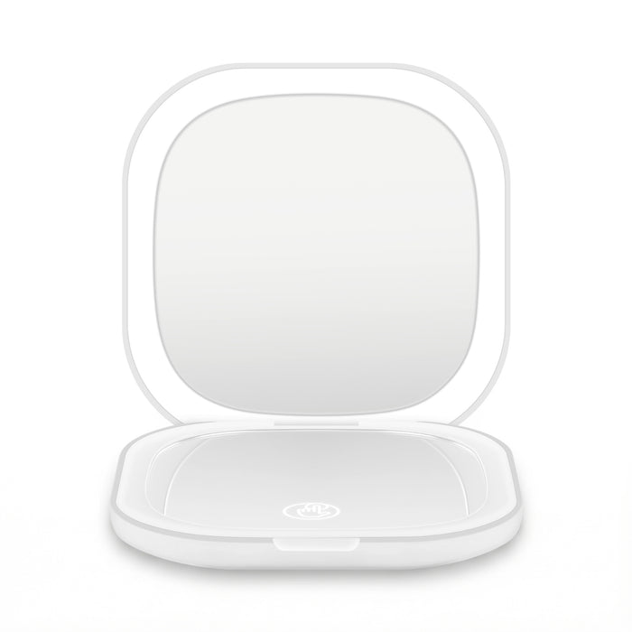 Embellir LED Compact Mirror Lighted Travel Makeup Mirror Pocket-Sized 1x 10x Magnification Square White