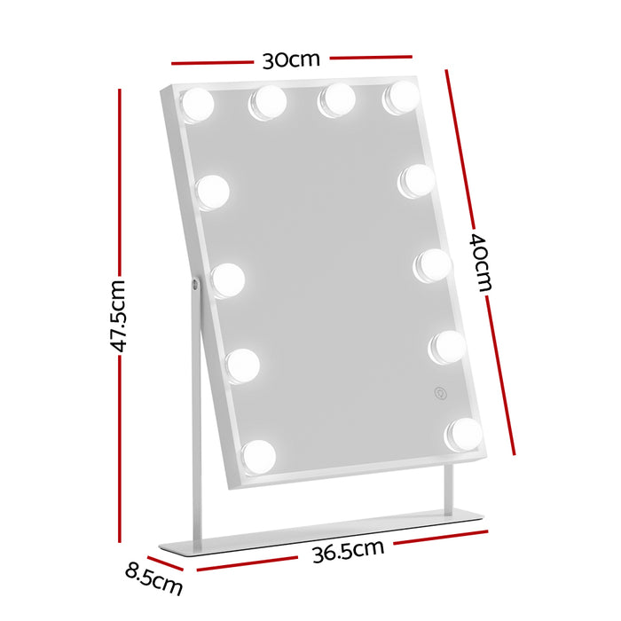 Embellir Bluetooth Makeup Mirror 30x40cm Hollywood Vanity with LED Light White