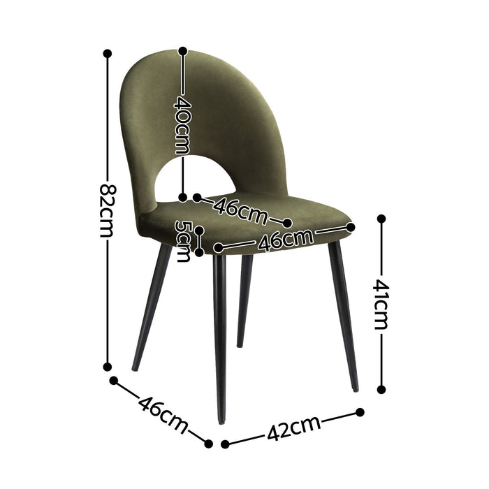Artiss Dining Chairs Set of 6 Velvet Hollow Green