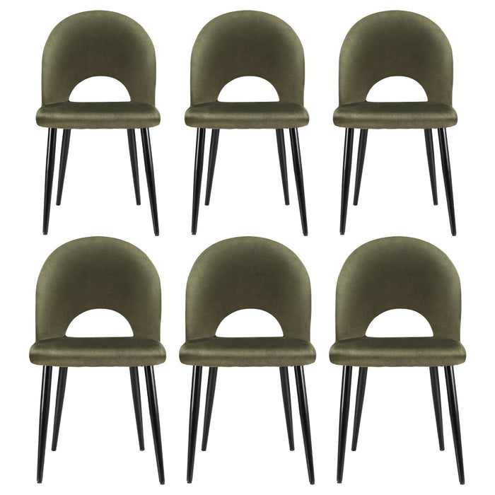 Artiss Dining Chairs Set of 6 Velvet Hollow Green