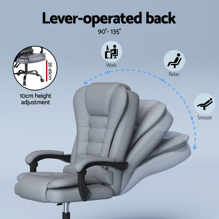 Artiss Executive Office Chair 4-Point Massage Adjustable Ergonomic Recline PU