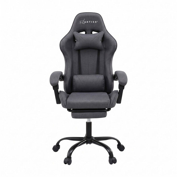 Artiss Gaming Office Chair Fabric Ergonomic with 2 Point Message Grey