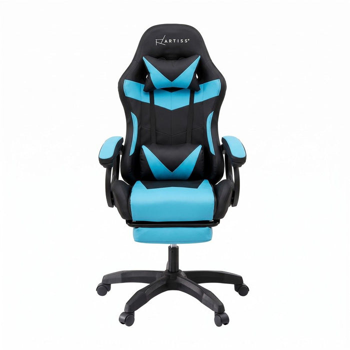 Artiss Gaming Office Chair with 8 Point Message Reline Ergonomic Blue