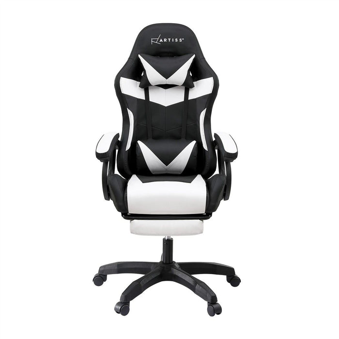 Artiss Gaming Office Chair with 8 Point Message Reline Ergonomic White