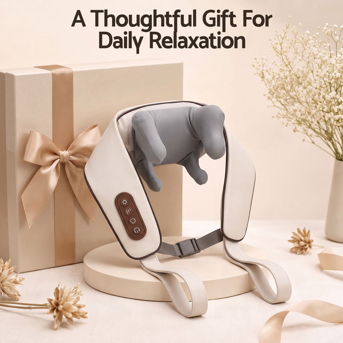 Livemor Neck Massager with Heat Pillow Shiatsu Shoulder Back Massager Pain Relief Tissue Kneading