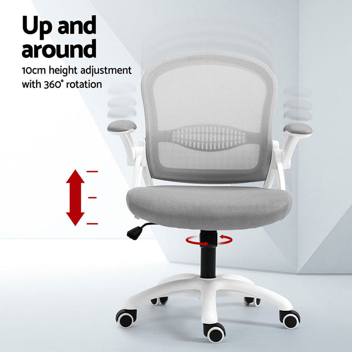 Artiss 2x Mesh Office Chair Computer Gaming Desk Chairs Work Study Mid Back Grey