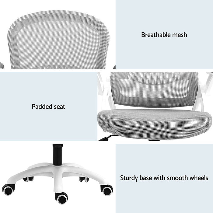 Artiss 2x Mesh Office Chair Computer Gaming Desk Chairs Work Study Mid Back Grey