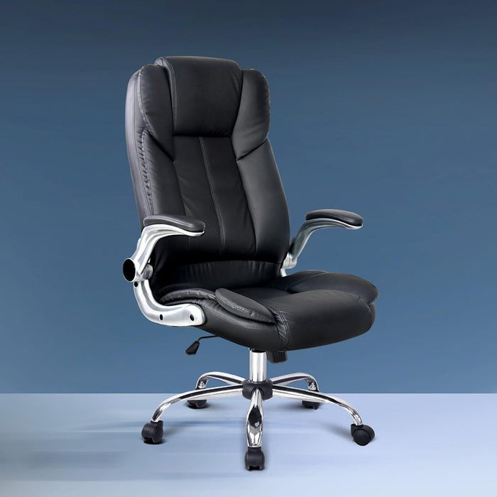 Artiss Executive Office Chair Leather Tilt Black