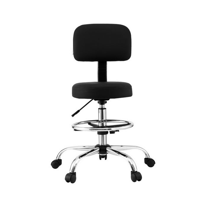 Artiss Office Chair Drafting Computer Standing Desk Chairs Ergonomic PU Black