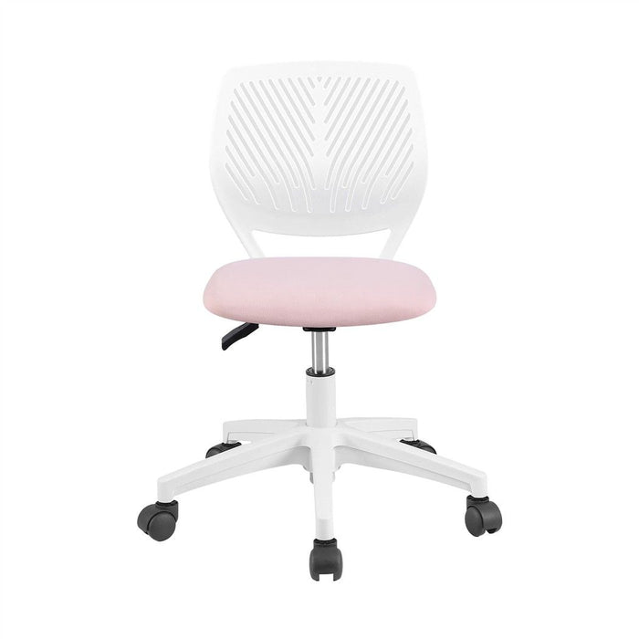 Artiss Ergonomic Office Chair Armless Study Chair Height Adjustable for Girls Boys Teens Pink