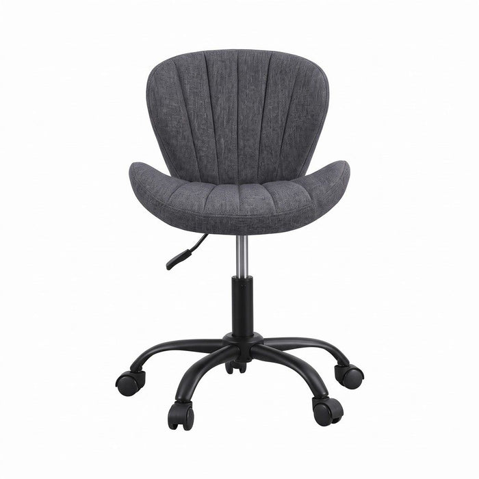 Artiss Ergonomic Office Chair Armless Height Adjustable Computer Desk Chair Fabric Dark Grey