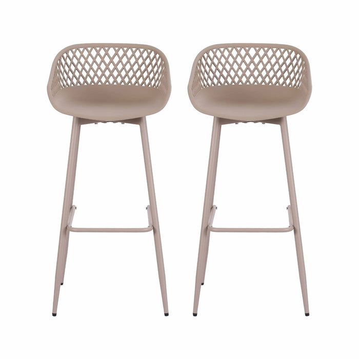 Gardeon 2PC Outdoor Bar Stools Plastic Metal Dining Chair Patio Furniture Coffee