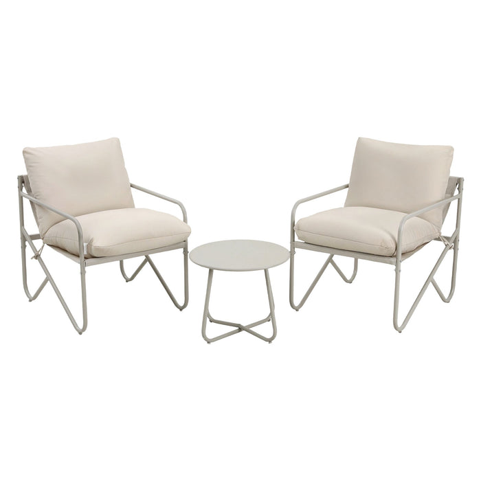 Gardeon Outdoor Bistro Set 3 Piece Patio Furniture Conversation Table and Chairs Khaki