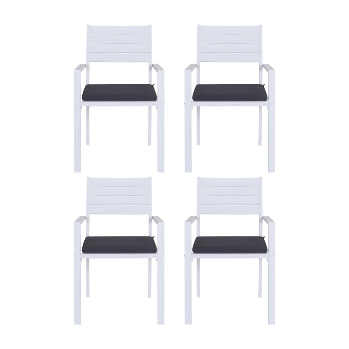 Gardeon 4PC Outdoor Dining Chairs Stackable Aluminum Lounge Chair Patio Furniture