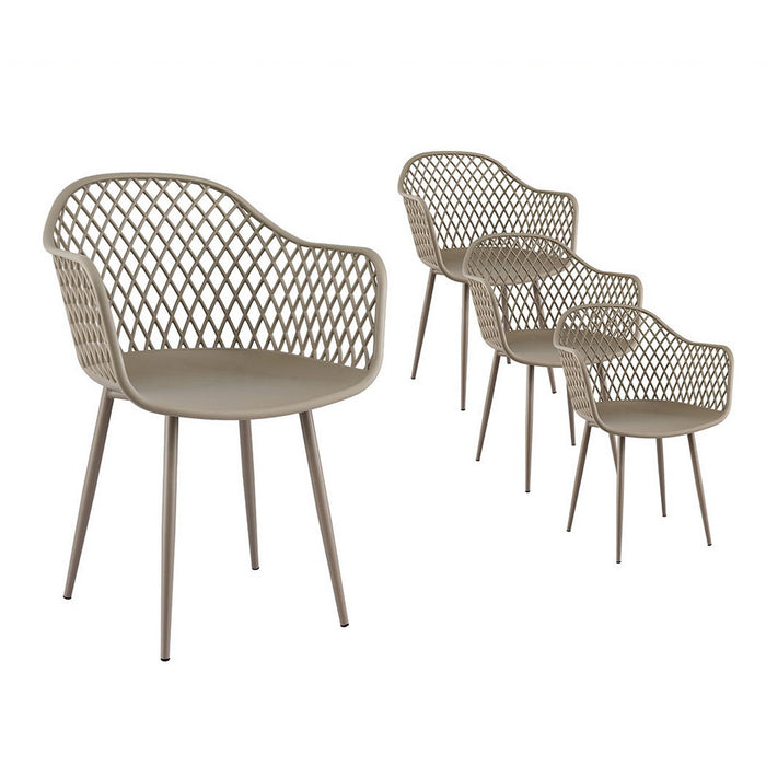 Gardeon 4PC Outdoor Dining Chairs PP Lounge Chair Patio Furniture Garden Coffee