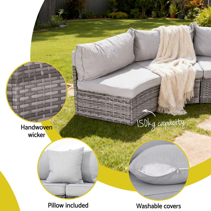 Gardeon 8 Seater Outdoor Sofa Set 11PCS Table Chair Set Garden Rattan Furniture