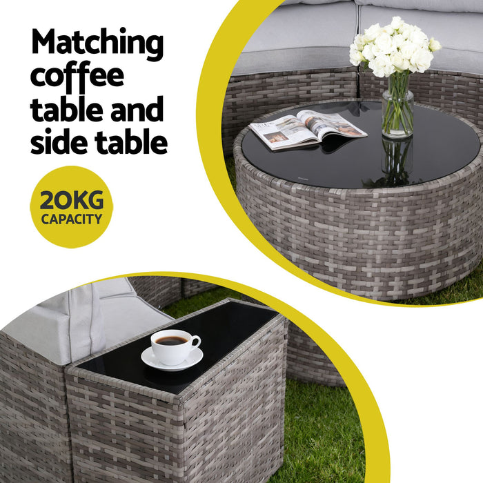 Gardeon 8 Seater Outdoor Sofa Set 11PCS Table Chair Set Garden Rattan Furniture