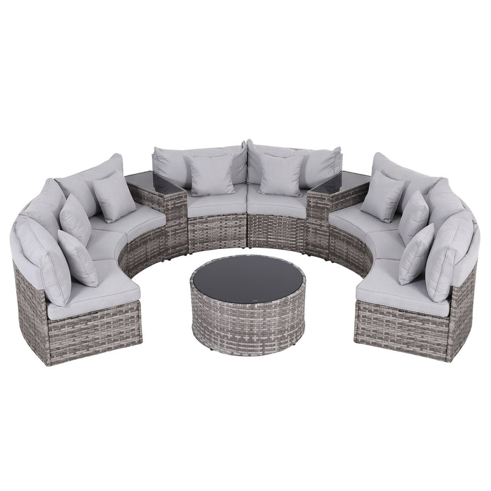 Gardeon 8 Seater Outdoor Sofa Set 11PCS Table Chair Set Garden Rattan Furniture