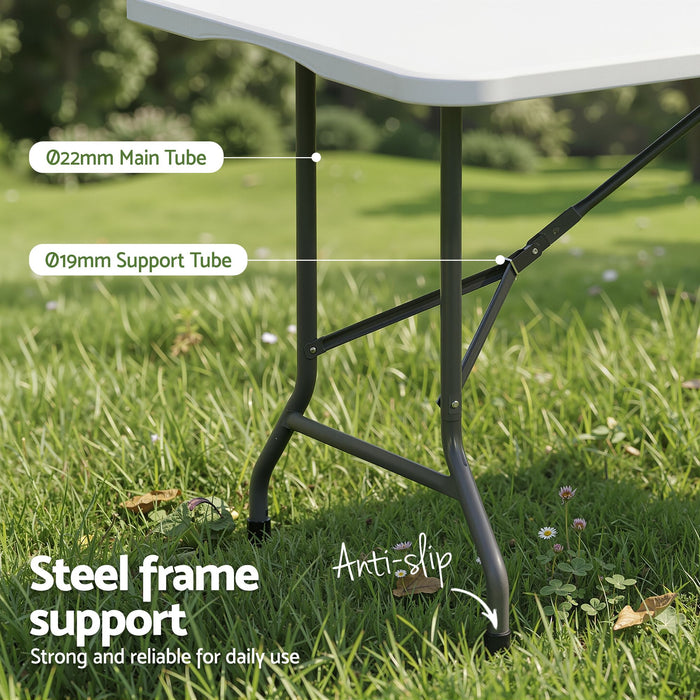 Gardeon 180cm Folding Table Portable Fold-in-Half with Handle Camping Picnic