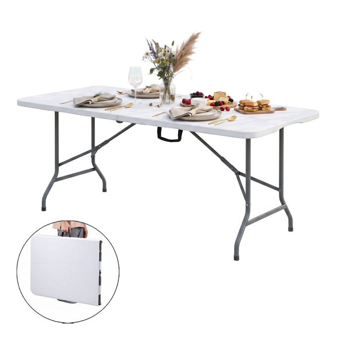 Gardeon 180cm Folding Table Portable Fold-in-Half with Handle Camping Picnic