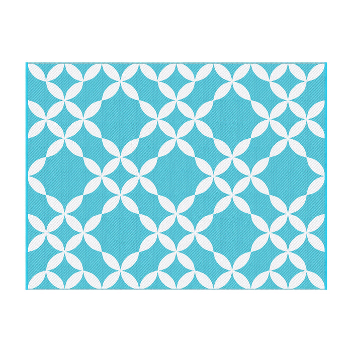 Gardeon Outdoor Rugs 274x366cm Large Carpet Reversible Area Mat PP Dual-Sided Patio Rug Light Blue