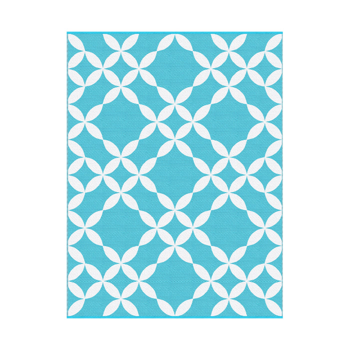 Gardeon Outdoor Rugs 274x366cm Large Carpet Reversible Area Mat PP Dual-Sided Patio Rug Light Blue