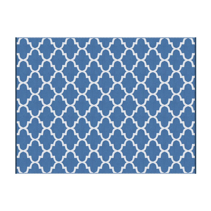 Gardeon Outdoor Rugs 274x366cm Large Carpet Reversible Area Mat PP Dual-Sided Patio Rug Blue
