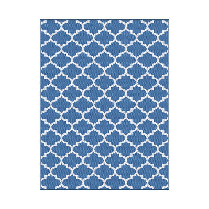 Gardeon Outdoor Rugs 274x366cm Large Carpet Reversible Area Mat PP Dual-Sided Patio Rug Blue
