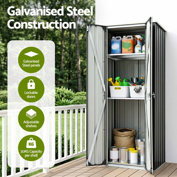 Gardeon Outdoor Storage Cabinet Garden Shed Tool Lockable Cupboard Steel Adjustable Shelves