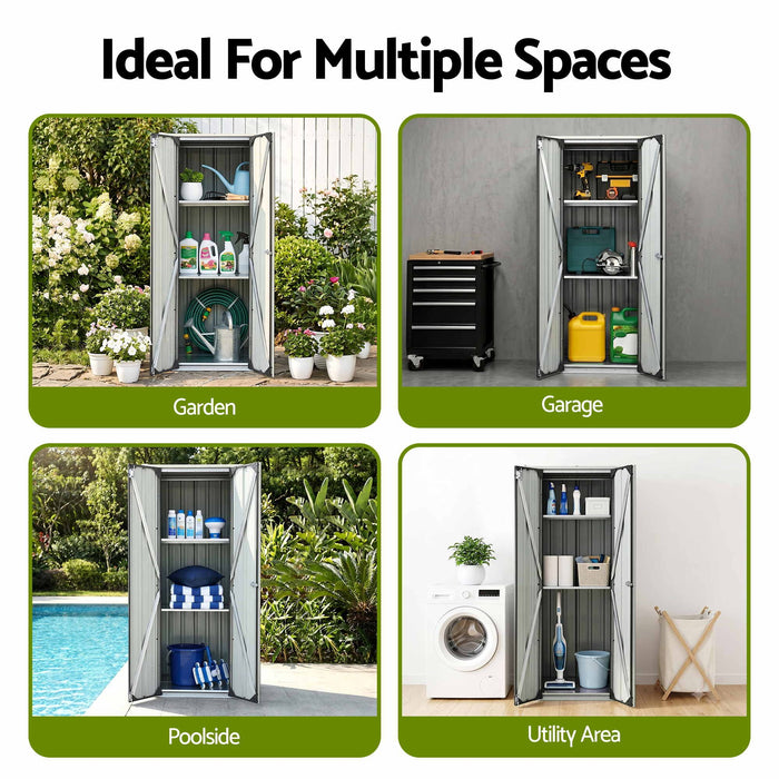 Gardeon Outdoor Storage Cabinet Garden Shed Tool Lockable Cupboard Steel Adjustable Shelves
