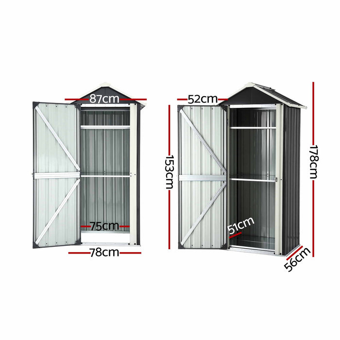 Gardeon Outdoor Storage Cabinet Garden Shed Steel Tool Lockable Cupboard Adjustable Shelves