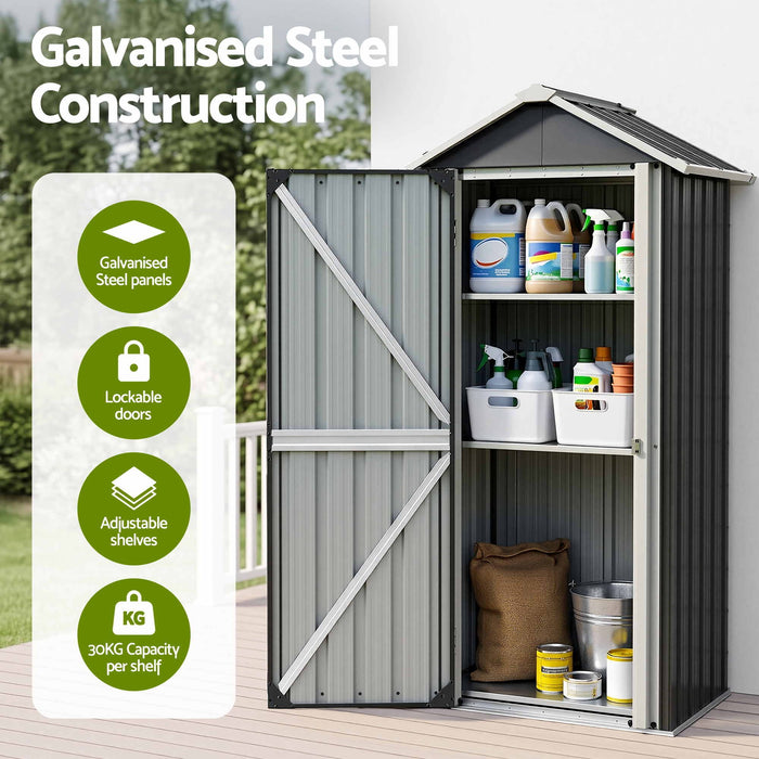 Gardeon Outdoor Storage Cabinet Garden Shed Steel Tool Lockable Cupboard Adjustable Shelves